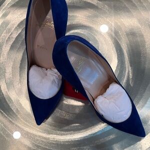 Louis Vuitton Cobalt Blue Suede Pointed-Toe Pumps